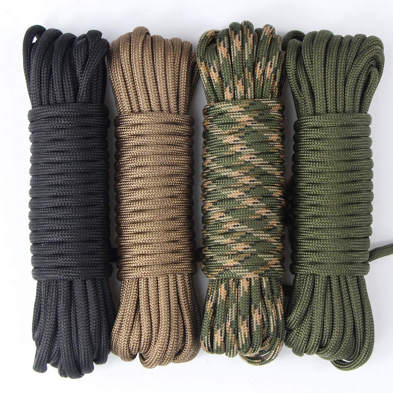 aufodara 4 Pieces 19ft / 6Meter Paracord Cords 550 Multifunction Paracord Rope Crafting Bracelet Braided Rope Lanyards Dog Collar DIY Crafting (D4-A) - Image 5